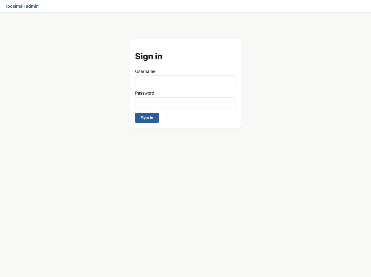 Admin sign-in screen